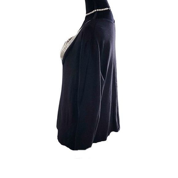 Lane Bryant Black Knit White Satin Rhinestone Button 2 in 1 Cardigan Size 22/24 - Picture 6 of 7